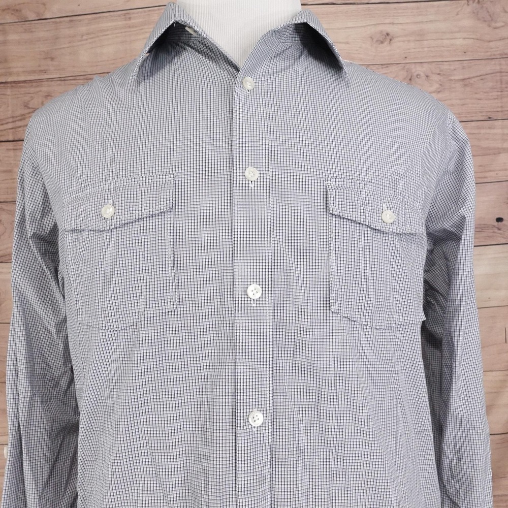 Murano Shirt Mens LT Blue Check Button-Up Wardrobe Essentials Ultimate Modern